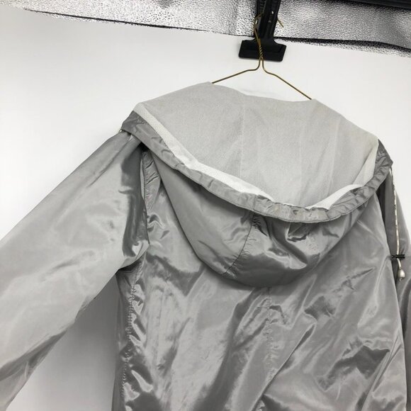 Versace Sport  silver hooded windbreaker cropped drawstring hem womens SP - Picture 6 of 15
